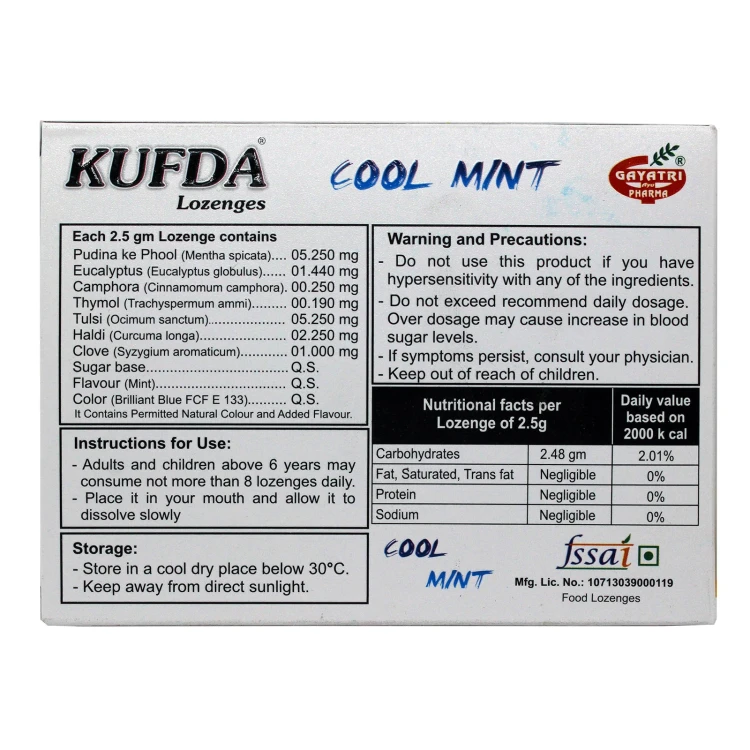 KUFDA Cool Mint Lozenges Sugar Free